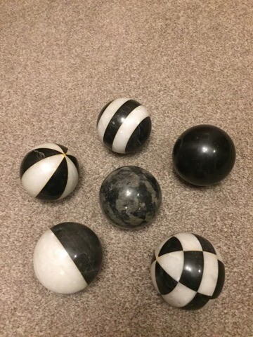 Decorative Marble Balls Set Of 6 Black And White All Different Designs