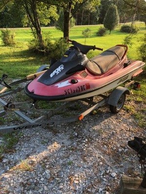 1997 kawasaki jet ski 1100 stx with double trailer
