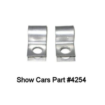 58,59.60,61,62,63,64 CHEVY REAR PARKING BRAKE CABLE HOLD DOWN CLAMPS STAINLESS 