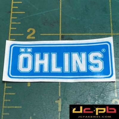 OHLINS Clear Blue FORKS SHOCKS DAMPER Sticker Decal 18x50mm Ducati Paul Smart