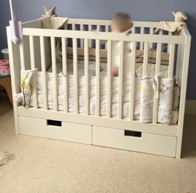 Used Sofamo Baby Cot With Attached Changing Table And Extension