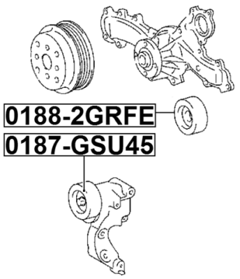 Pulley Idler Kit Febest 0187-GSU45 Oem 16620-31031