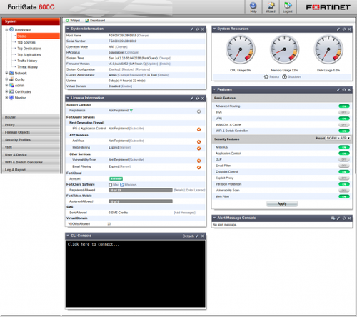 Fortinet Fortigate 600C FG-600c Firewall Appliance Factory Reset Unregistered