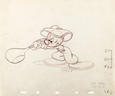 1941年 ミッキーのゴルフ スケッチ画 MICKEY MOUSE GOLF ORIGINAL STORY SKETCH FROM 1941 CANINE