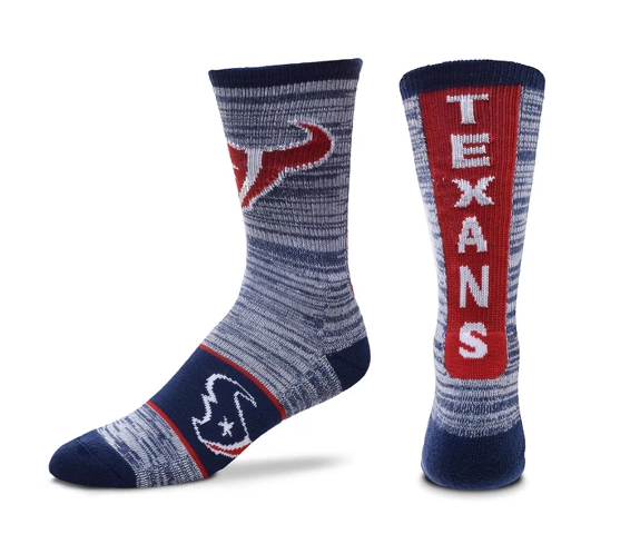 Houston Texans Football Blue RMC & Red Ticket Deuce Crew Socks