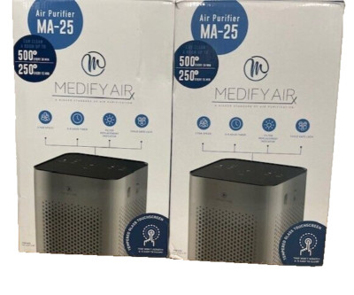 Medify Air MA-25 Air Purifier with H13 True HEPA 500 sq ft-SILVER , PACK OF 2 ob