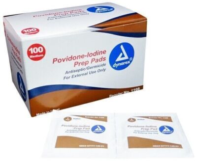 NEW PVP Povidone Betadine Iodine Prep Swabs 2 Boxes (200) Pads - MS60570