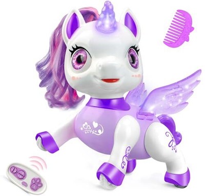 Unicorn Toys for Girls Age 4-6: Robot Pets for Kid Remote Control Robot Purple