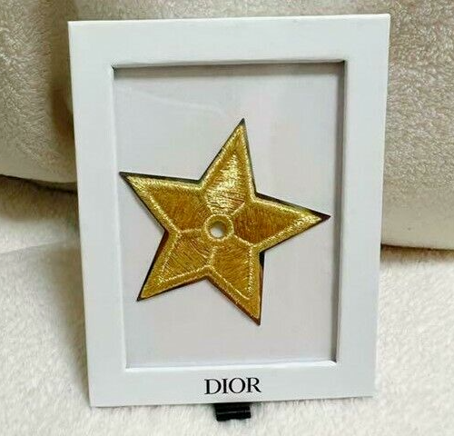 Christian Dior Gold Star Embroidery Brooch Pin Badge Novelty