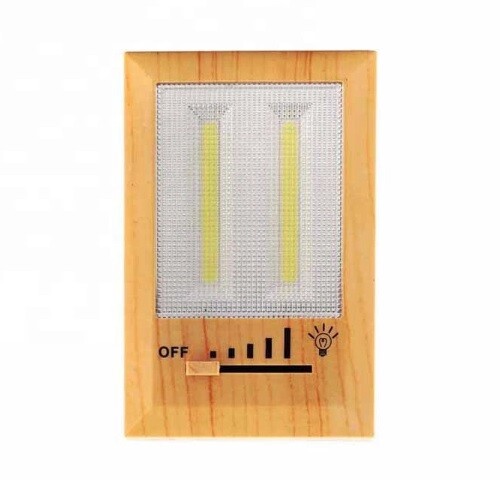 Luce 2 Led Cob Magnetica a Batterie Armadio Emergenza Cantine Colore Legno linq