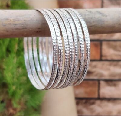 Homering Designer Set Off 7 Beautiful Design Handmade 925Sterling Silver Bangles