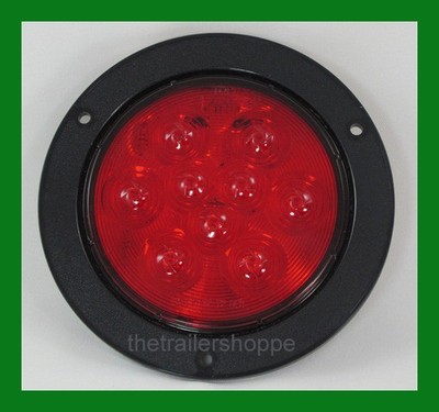 Maxxima Red 9 LED 4'' STT Stop Turn Tail Light Black Flange Mount 