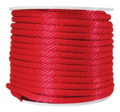 Wellington P7240S00200R01S Solid Braided Poly Derby Rope Red