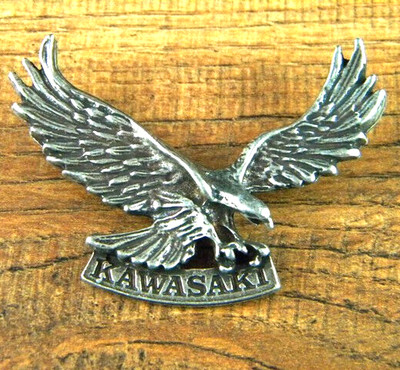 KAWASAKI EAGLE VEST PIN LAPEL 2-3/8'' x 1-3/4'' KEY BADGE PATCH MOTORCYCLES VULCAN