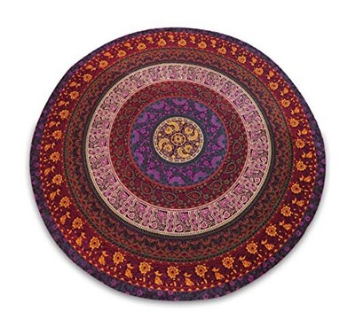  Indian Mandala Round Beach Throw Tapestry Hippy Boho Gypsy Six Work Mandala