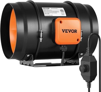 Inline Duct Fan, 8-Inch 750 CFM with Variable Speed Controller, Quiet AC-Motor