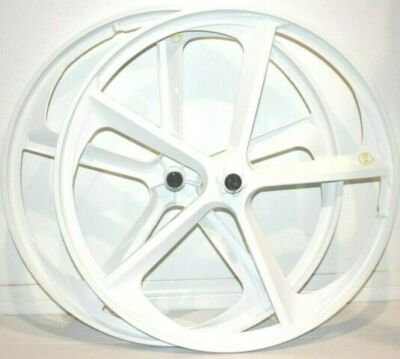 R4 BMX  24''  5 Spoke Mag Complete Wheelset W/ Freewheel Cog, Black or White