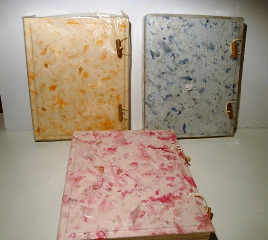 HANDMADE MULBERRY PAPER & ONION SKIN PHOTO PICTURE ALBUM-UNIQUE GIFT-RED
