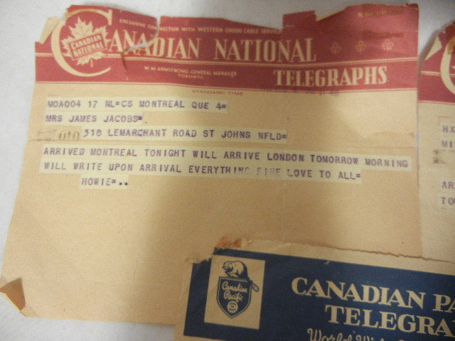 TELEGRAM TELEGRAPH CANADIAN NATION & CANADIAN PACIFIC WESTERN UNION ADVERTISING