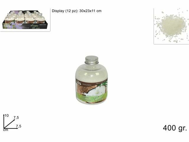 Set 12 Pezzi Sabbia Profumata In Bottiglia 400gr Fragranza Cocco dfh