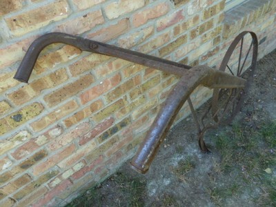 Primitive Vintage Antique Cultivator High Wheel Farm/Garden Plow Rustic