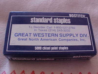 Staples 3 Boxes 1/4'' CP Chisel Point Standard 5000 per Box Bostitch NEW 