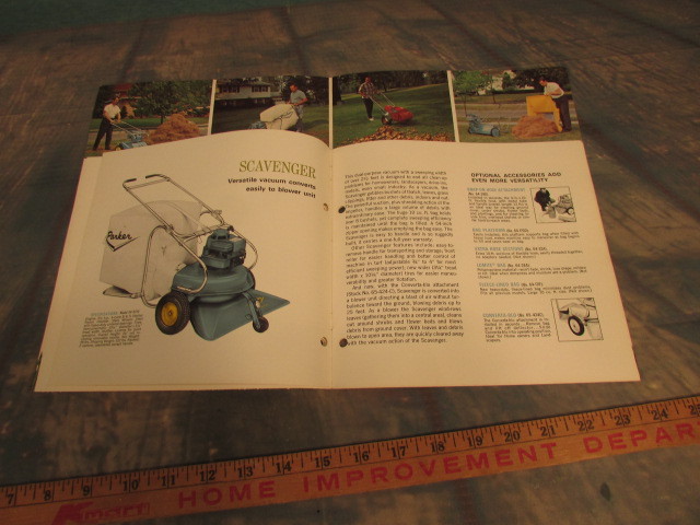 Vintage Parker Yard supply Mower yard cart Advertising item lawn sweep thatcher