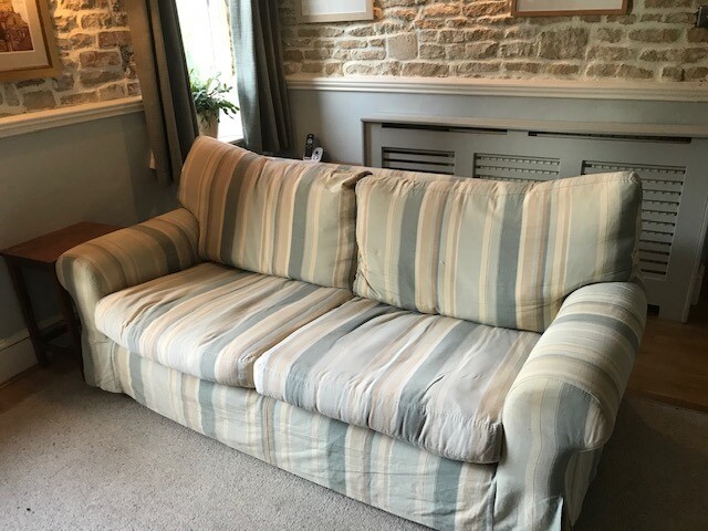 three seater sofa - hand made with removable washable 