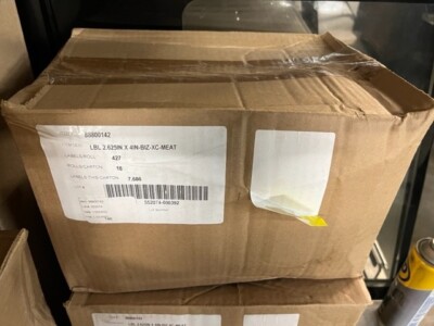 Box of Bizerba XC100 2.625x4 Scale Printer Adhesive Food Labels - 7,686 Quantity