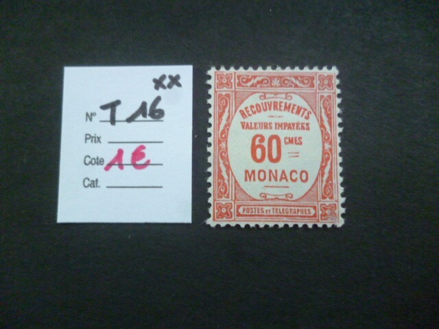 5908  Tp Monaco  Neufs ** Taxe NÂ° 16