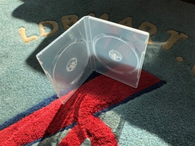 100 PCS  TOP QUALITY 14MM DOUBLE DVD CASE,SUPER CLEAR,SIDE BY SIDE HUB, PP-D14-C