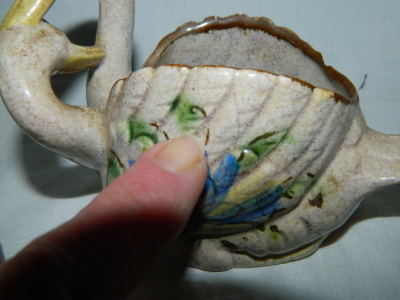 vintage Double swan planter painted made in Japan