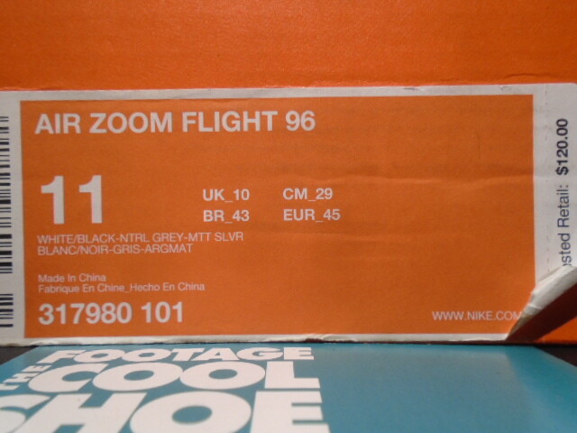 2008 NIKE AIR ZOOM FLIGHT 96 JASON KIDD PENNY 1 WHITE BLACK GREY 317980-101 11