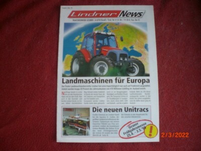BROCHURE    PUBLICITAIRE   TRACTEURS  LINDNER      LINDNER  NEWS  MARS 1998