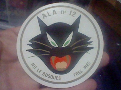 ALA 12 ESCVADRON NO LE BVSQVES TRES PIES PARCHE MILITAR PLASTICO HVLE 9 CMS