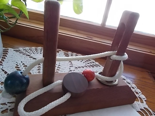 Vintage 1979 STUMPS Lumberjack Toys Wooden Brain Teasers Office Puzzle SOLUTION!