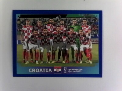 2022 Panini FIFA World Cup Qatar BLUE Border Parallel Stickers #FRA1 - #CRO20