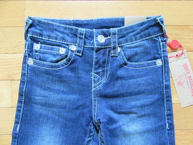 TRUE RELIGION BOYS GENO SLIM STRAIGHT JEANS, SAVAGE SALOON, ADJUST WAIST, NWT, 4