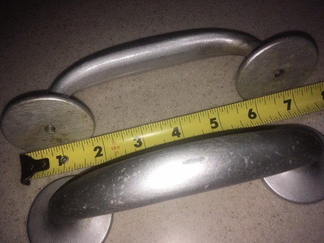 Qty 2 HD Vintage Solid Cast Aluminum Metal Door Pull Handles 7-1/2