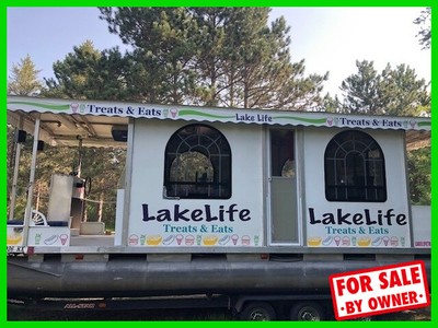 1978 Food Concession 30' Pontoon Boat 40HP Yamaha and Trailer A/C ND c68976