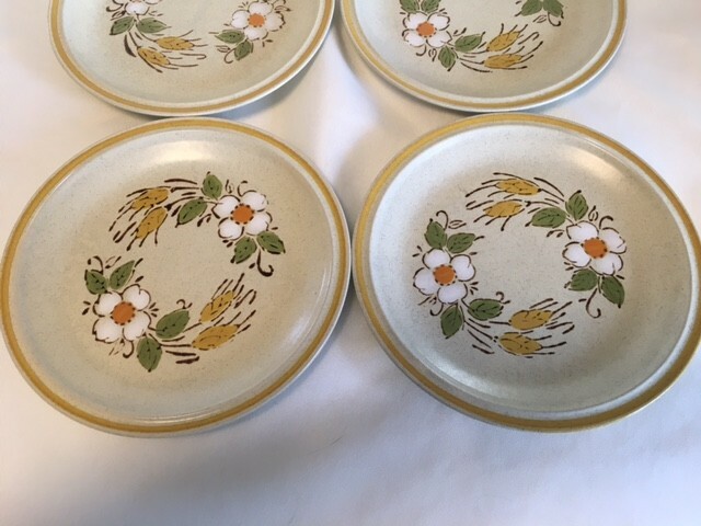 VTG Hearthside Garden Festival-Prairie Flowers 4 dinner/4 salad plates VGC 8pcs