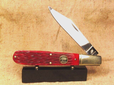 CLASSIC POCKET KNIFE LARGE GRAND DADDY BARLOW RED BONE HANDLES 440A BLADE, 5''