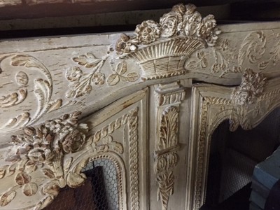 Antique18th CENTURY PAINTED FRENCH  LOUIS XV WALNUT  ARMOIRE