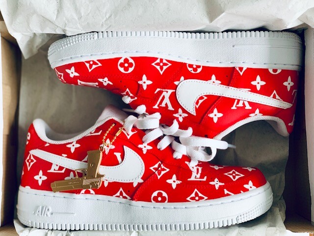 Nike Air Force 1 One Low AF1 07 custom October Red White Mens ALL SIZES On Sale Online Nike Air Force 1 Ultra Flyknit Low Mens Nike