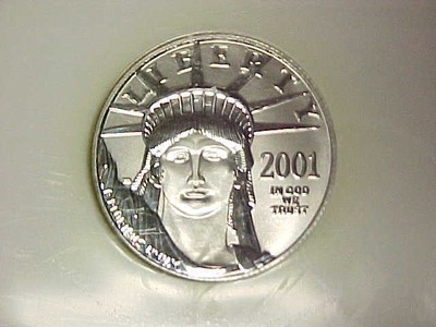 1/2 oz .999 Fine Platinum NGC MS69 2001 $50 Platinum American Eagle Near Perfect