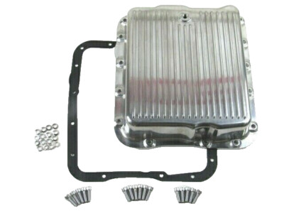 Aluminum GM Chevy 700R4 or 4L60 Finned Transmission Oil Pan Polished 4L60E Cast