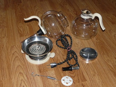 Vintage 1930-40's 6 Cup Silex LK-10 Vacuum Coffee Maker with Electric Heather