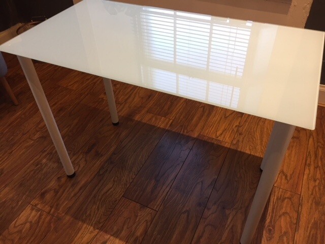 White Opaque Glass Ikea Table Top Desk Nail Bar In Haymarket
