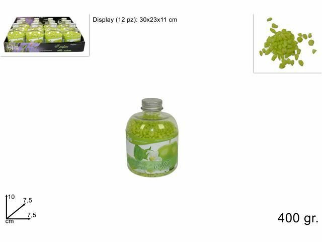 Set 12 Pezzi Pietrisco Profumato In Bottiglia 400gr Fragranza Mela Decoro dfh