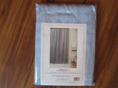 CREATIVE BATH SHADOW DOTS SHOWER CURTAIN BLUE BROWN OR AQUA NEW 72 X 72